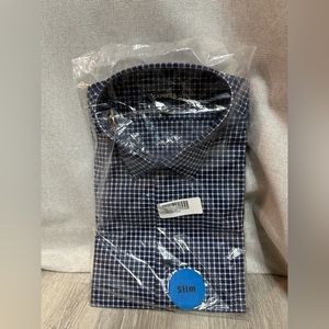 NEW Men Blue/White Express 1MX Large Tall/Long Slim 16-16 1/2